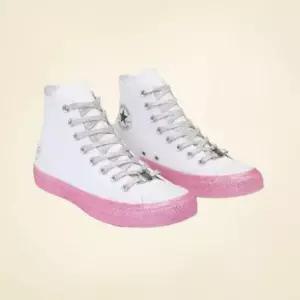 [매장정품] 컨버스 x 마일리 사이러스 척 테일러 하이 탑 스니커즈 화이트 핑크 162239C