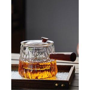 나무 손잡이 긴유리 다관 두꺼운 내열유리 차우리는주전자 공도배 보이차 나눔잔 숙우 유리