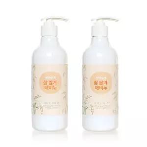 에코스킨 천연 수제 참 쌀겨 때비누 500ml 2병