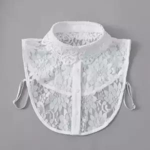 메쉬 프릴레이스가짜 칼라 클래식 오픈칼라셔츠