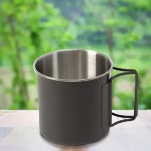 무광 스테인리스 캠핑 머그컵 접이식 손잡이 아웃도어 컵 머그컵