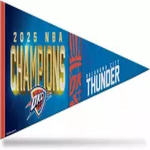 리코 인더스트리 NBA 농구 오클라호마 시티 썬더 2025 챔피언 12인치 x 30인치 펠트 월 장식 페넌트 -