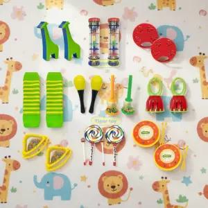 영유아 악기세트 쉐이크 레인메이크 탬버린 마라카스 징글벨 롤리팝 드럼 리듬악기 (20p)