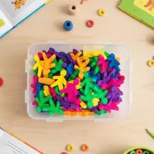 말랑사람블럭 사람모양 소프트 말랑 조립 쌓기 끼우기 영유아용 소근육발달 블럭놀이 보관함