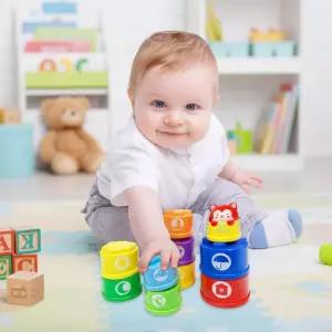 동물 멜로디 컵쌓기 동물모양 쌓기놀이 블록 컵블럭 숫자세기 크기비교 탑쌓기 유아 감각발달