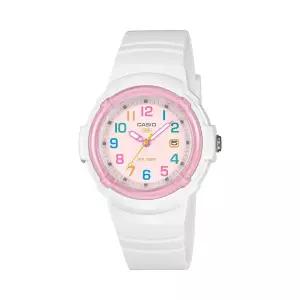 카시오 아날로그 핑크 화이트 여성/어린이 방수 손목 시계 LX-800H-7A1VDF