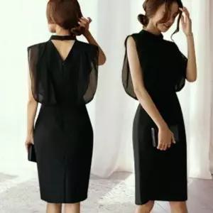 쉬폰 피로연 웨딩 정장원피스 섹시 블랙원피스 WFLMUWD