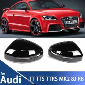 아우디 호환 TT RS 8J M 07-14 R8 42 07-15용 교체  카본 파이버 미러 커버 광택 블랙 사이드 캡