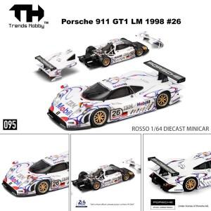 로렌지트렌드 하비 1:64 포르쉐 911 GT1 LM 1998  26 합금 프리미엄 다이캐스트 차량 모델 장난감 용 디스