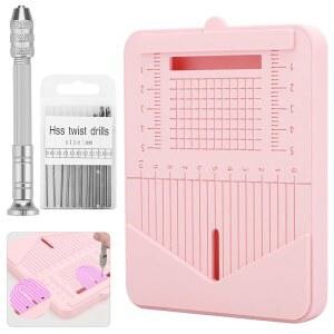 EEEKit 12 PCS 폴리머 클레이 귀걸이 드릴 가이드, 귀걸이용 핸드 비트 세트가 포함된 주얼리 제작 도구