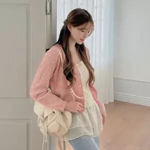 [제작/빅사이즈]이블렛 데이벤 V넥 세미크롭 니트 가디건 제이스타일