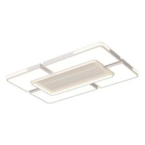 거실 천장 조명 램프 실링팬 60x60CM LED 날개없는 흰색 전구 AI 냉풍 사각