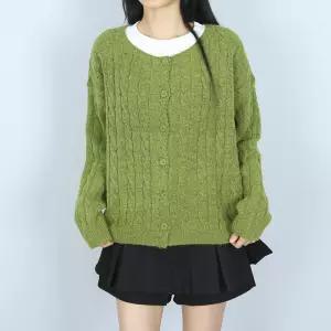 [파라노말샵]5색 라운드 꽈배기 골지 니트 가디건 (파라노말샵)