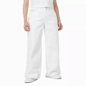 Calvin Klein Jeans 여성 로우라이즈 배기 아이보리 CK AOP 데님47D710G