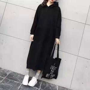 원피스 겨울 원피스 여자 후드 홈웨어 실내복 롱원피스 여성 기모 루즈핏 간절기 롱 긴팔 기모롱치마