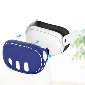 VR 헤드셋 고글 스크래치 실리콘 3 보호 케이스 기기 페이스 용품 퀘스트 방지 안경 메타 커버 헬멧