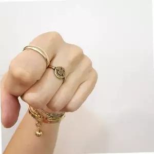 황동 스마일 여성 반지 작은선물