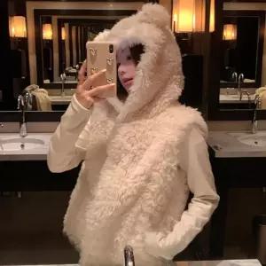 귀여운  귀 퍼 후드베스트 조끼 NF-1004606