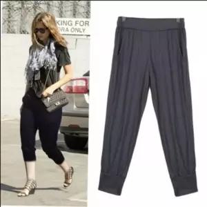 [라일리여성의류] Rly 심플 팬츠스테디 솔리드무드 8부 배기팬츠 추절기