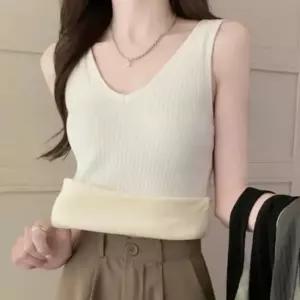 [라일리여성언더웨어] Rly 여성 겨울 융털 기모 이너 와이드 나시 민소매