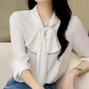 [라일리여성의류] Rly 고급 스카프 블라우스 결혼식 하객룩 쉬폰 셔링