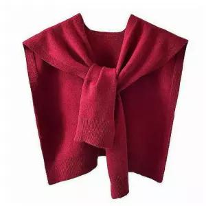 데일리 여자 니트 여깨숄 얇은 무지 가디건 망토숄 블랙 40x100cm