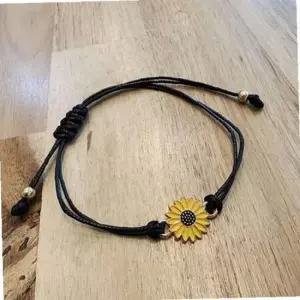 재물운 커플 우정 해바라기 줄 팔찌 매듭 소원 발찌
