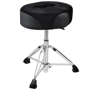 펜커 드럼 왕좌, 유압 의자 메모리 폼 안장 시트, 성인 드러머 기타 연주자를 위한 안정적인 베이스가 있는 높이 조절식 스툴, 블랙