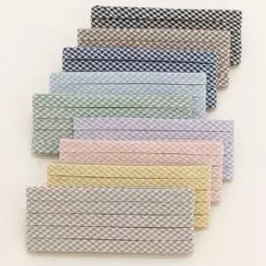 소잉데일리_빈티지 파스텔 면 체크 바이어스 테이프 10mm 6종 컬러 의류 소품 가방