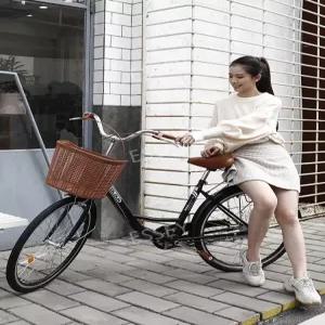 엄마 장보기 바구니자전거 자전거 시장 클래식 출퇴근