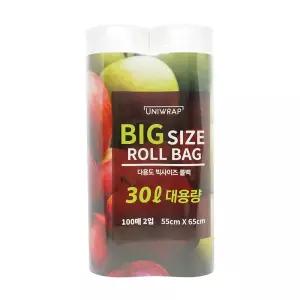 유니랩 롤백 비닐봉투 위생백 비닐백 롤팩 유니롤백 55cmx65cm 100매x2입