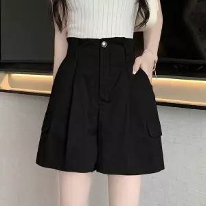 여름 카고 반바지 하이웨스트 주머니 밴딩 A라인 2색 (WFHWMJE)