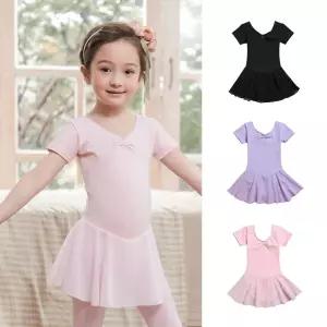 앙겔로스 반팔 쉬폰 발레복 여아 유아동 3~10세 치마발레복 쉬폰발레복 심플발레복