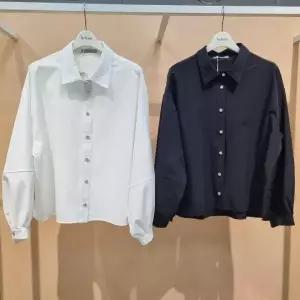 [라티움]Destijl HC34 신축성좋은봄상품벌룬소매깔끔한루즈핏블라우스셔츠 D2613bl02 (S44878645)