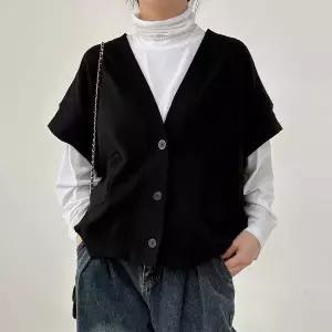 [나야홍]빅사이즈 601 촘촘기모뒷라벨조끼 DRAV636_P414987111