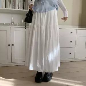 [다잇템] 여자 쿨링 봄여름 코튼 고무줄 프릴 롱스커트