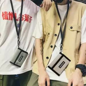 카드 접이식 학생 목걸이 지갑 미니 홀더 스트랩 (WFHK19I)