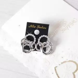 체인 서클 드롭귀걸이-실버칼라 WF4A2D4