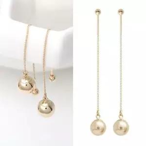 정품 14K 골드 7mm 볼 롱 귀걸이 피어싱_한쪽 W039AB1