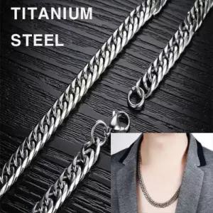 티타늄스틸 고급형 체인목걸이 W033E9A