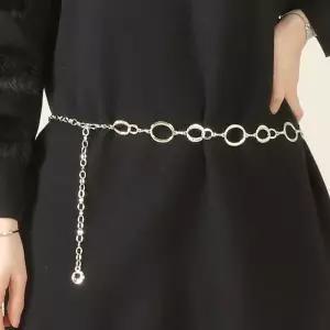 애비뉴투지 실버 메탈 체인 서클 링 여성 봄 가을 겨울 허리띠 장식 벨트 고리 C12551