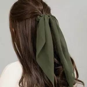 [하프클럽/]카키 리본곱창밴드 헤어슈슈 헤어악세사리