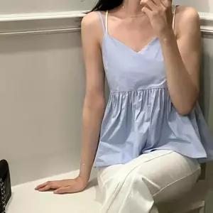 가벼운 여성 나시티 산뜻한 컬러감으로 더욱 시원한 뷔스티에 블라우스