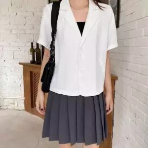 반팔 여름 재킷 무지 디자인 깔끔한 카라 정장 마이