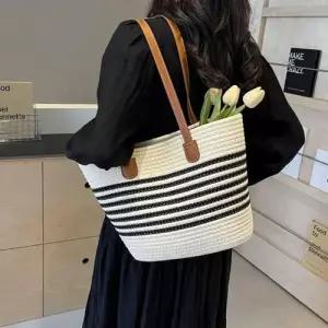 여름 로프 스티치 숄더백 대용량가방 스트라이프 비치 WF48058