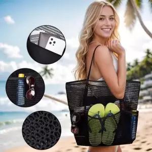 대용량 여름비치백 경량 소프트 통기성 수영 포켓가방 WF48448