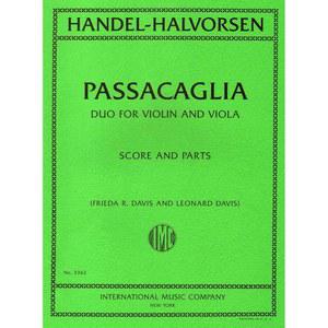 INT - 헨델-할보르센 바이올린 악보 및 듀오 파사칼리아 위한 부품을 비올라