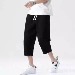 린넨 밴딩 7부 팬츠 남성용 데일리 캐주얼 바지