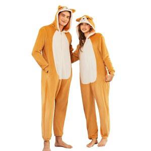 에쿠아르 유니 성체 동물 원피스 플리스 파자마 할로윈 코스튬 슬립웨어 홈웨어