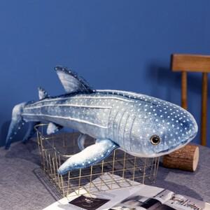 60cm 신형 고래상어 봉제 인형 시뮬레이션 회색 상어 인형 실물 같은 필립고래 베개 부드러운 해양 동물 상